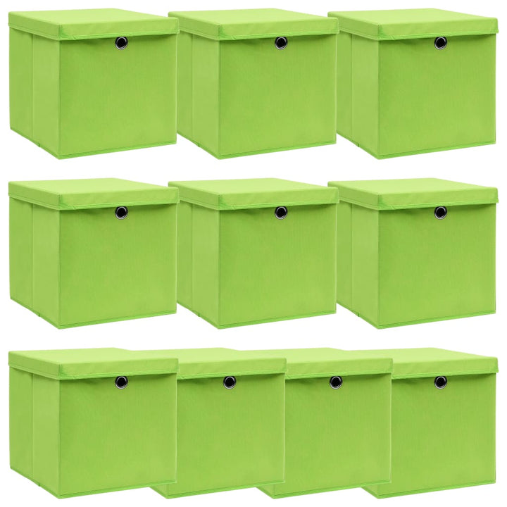 Förvaringslådor Med Lock 10 St Babyblå 32X32X32 Cm Tyg