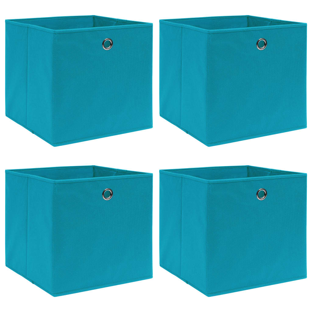 Förvaringslådor Med Lock 10 St Babyblå 32X32X32 Cm Tyg