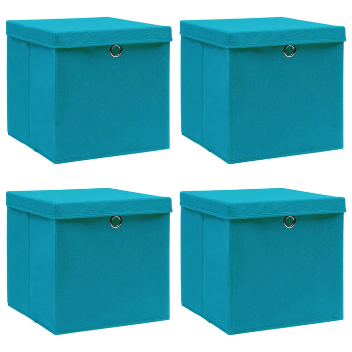 Förvaringslådor Med Lock 10 St Babyblå 32X32X32 Cm Tyg