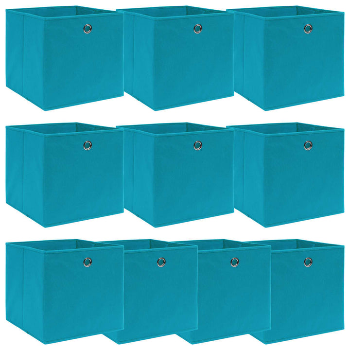 Förvaringslådor Med Lock 10 St Babyblå 32X32X32 Cm Tyg