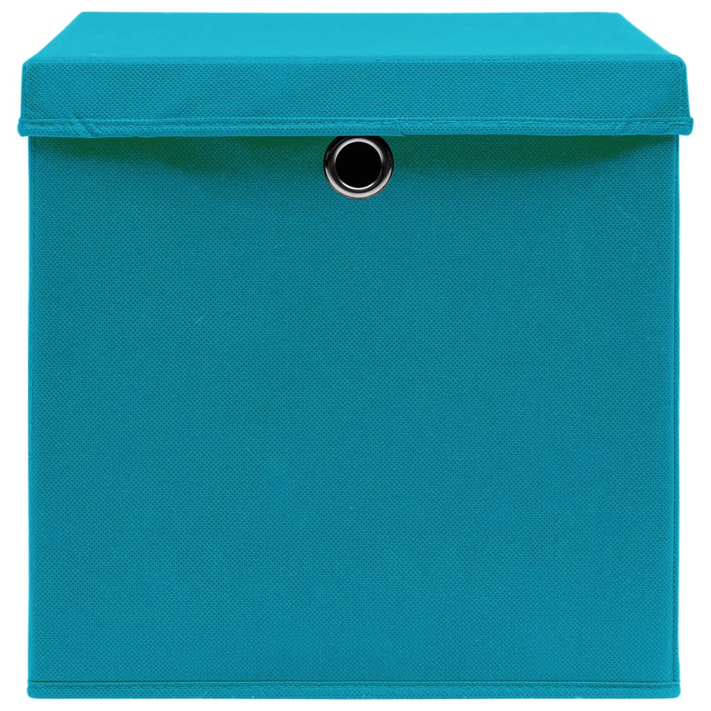 Förvaringslådor Med Lock 10 St Babyblå 32X32X32 Cm Tyg