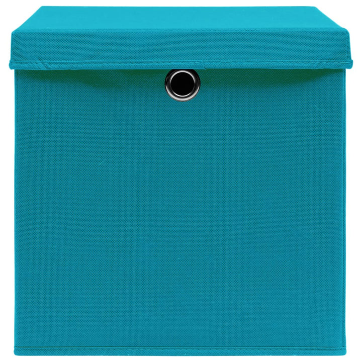 Förvaringslådor Med Lock 10 St Babyblå 32X32X32 Cm Tyg