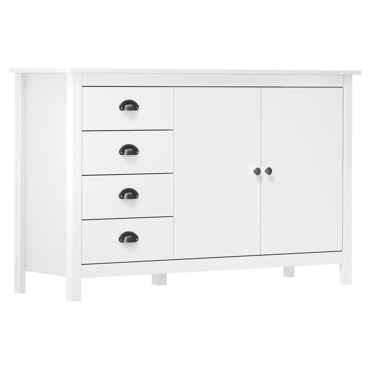 Skänk Hill Vit 130X40X80 Cm Massiv Furu