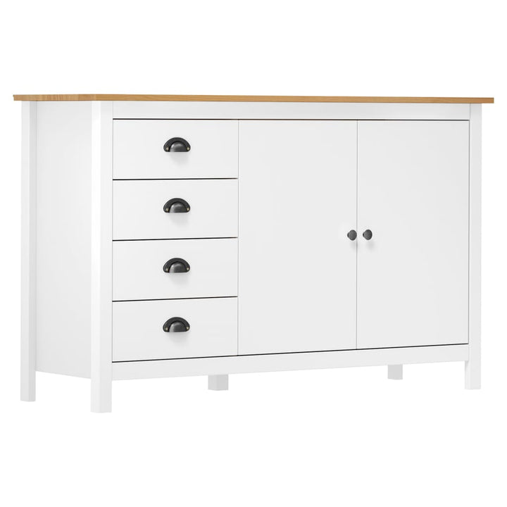 Skänk Hill Vit 130X40X80 Cm Massiv Furu