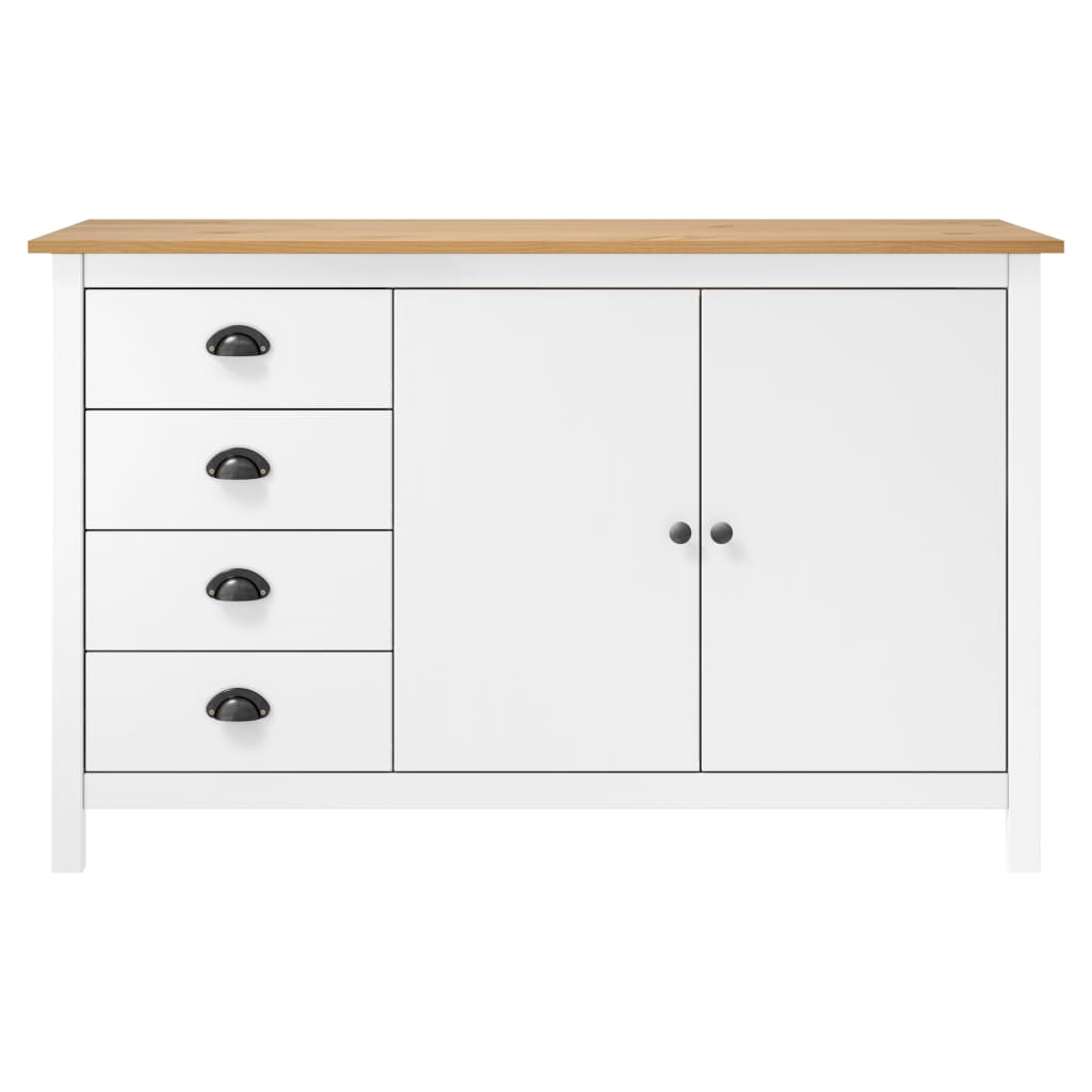 Skänk Hill Vit 130X40X80 Cm Massiv Furu