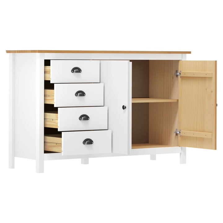 Skänk Hill Vit 130X40X80 Cm Massiv Furu