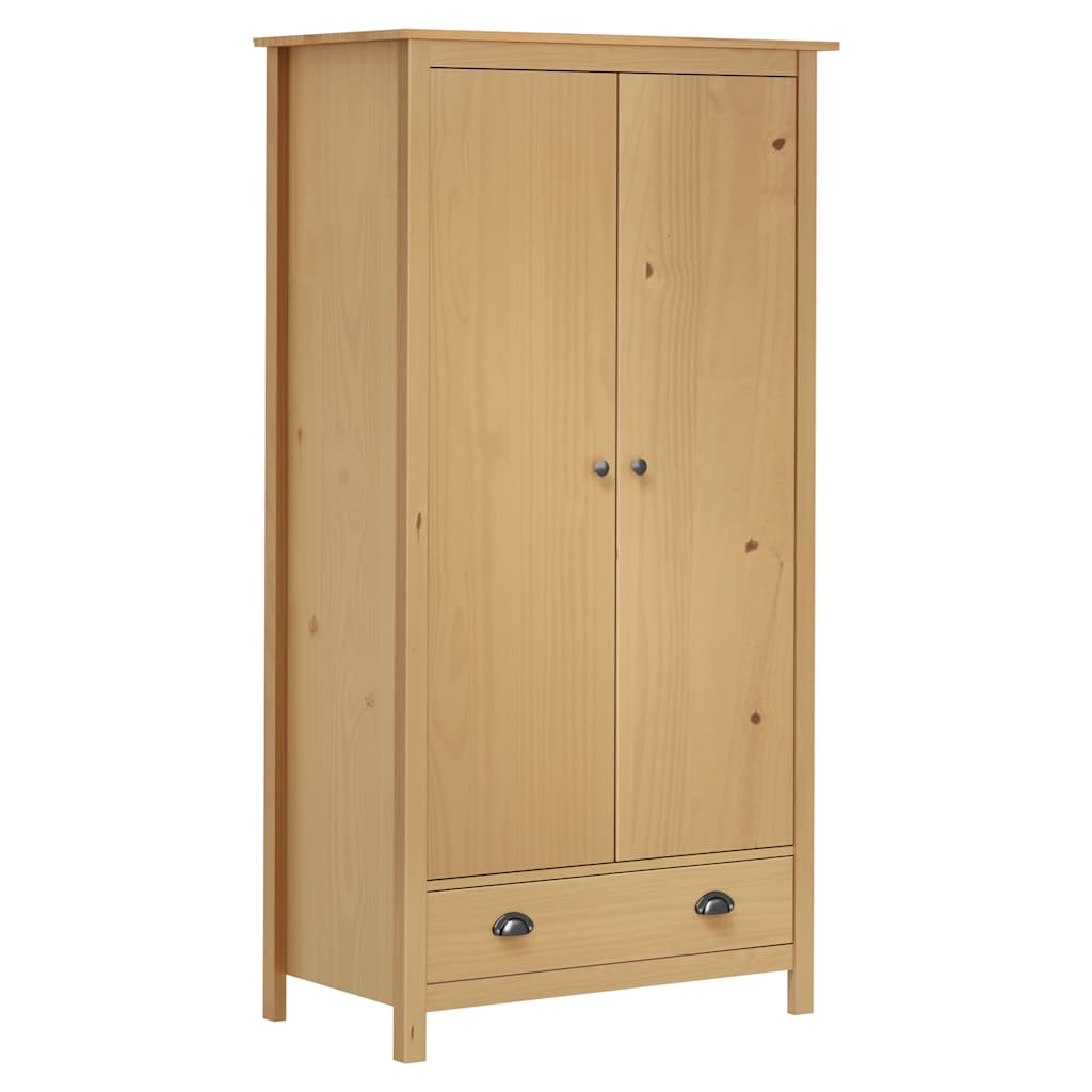 Garderob 2 Dörrar Hill Vit 89X50X170 Cm Massiv Furu