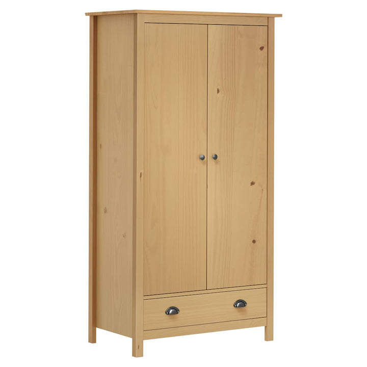 Garderob 2 Dörrar Hill Vit 89X50X170 Cm Massiv Furu