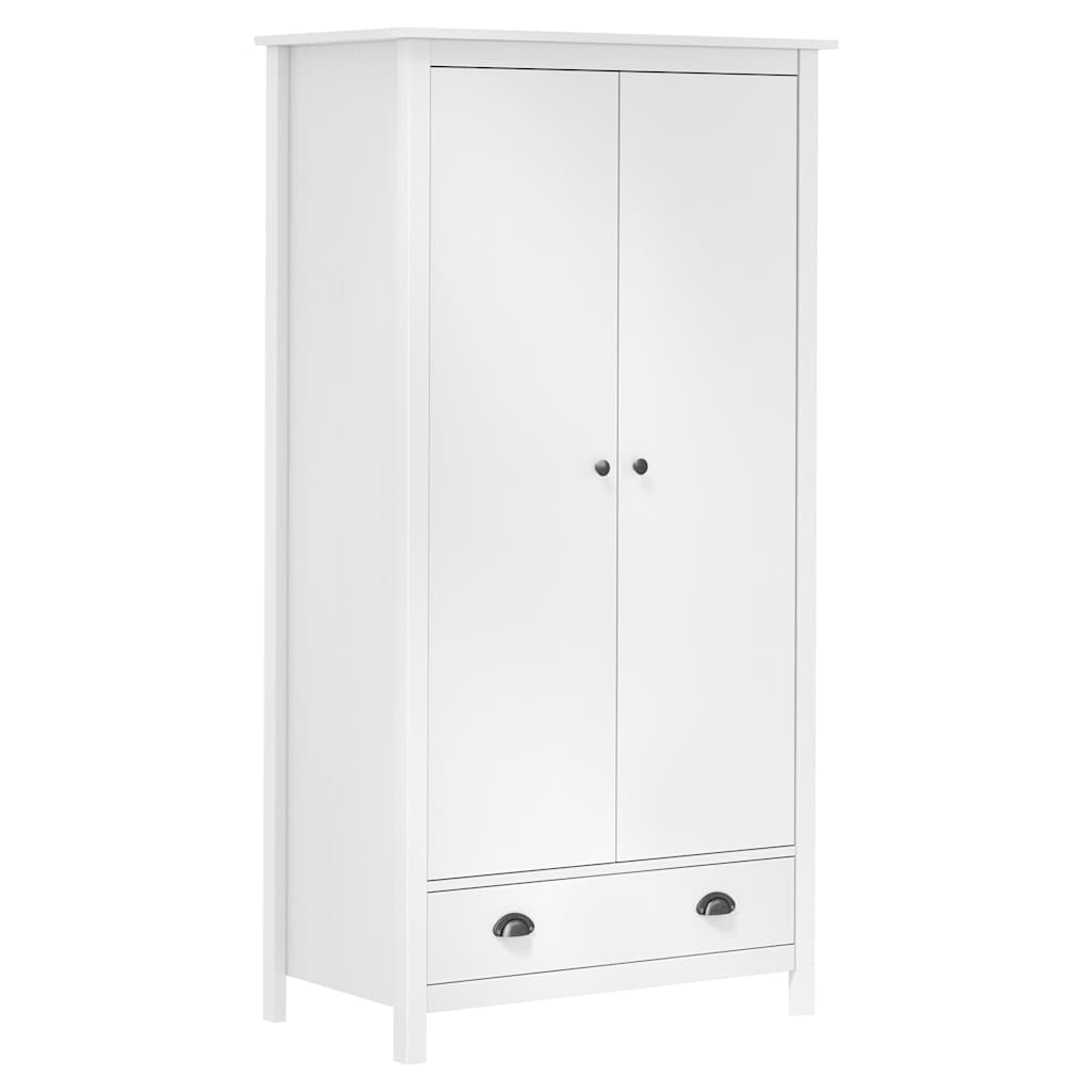 Garderob 2 Dörrar Hill Vit 89X50X170 Cm Massiv Furu