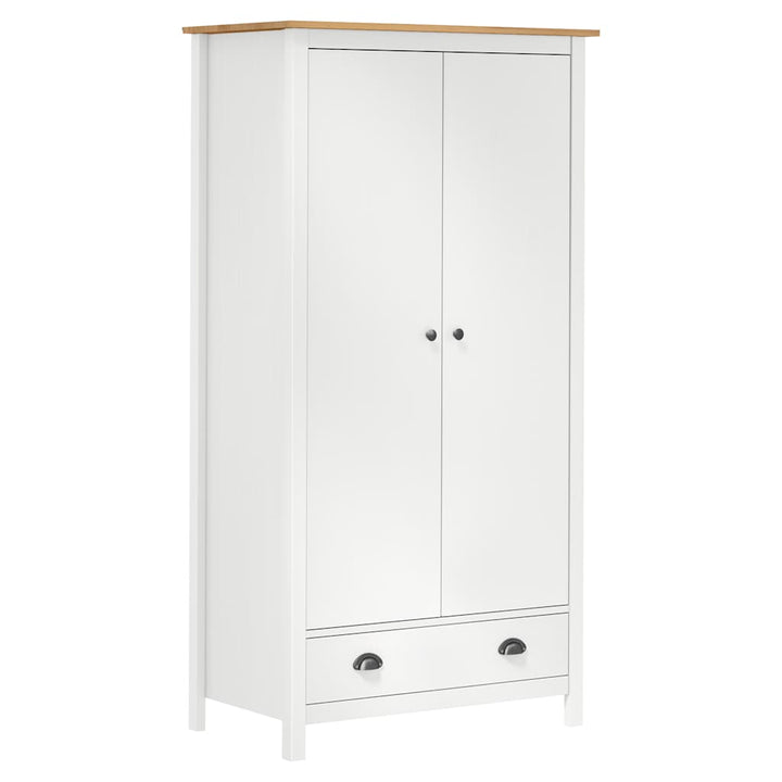 Garderob 2 Dörrar Hill Vit 89X50X170 Cm Massiv Furu