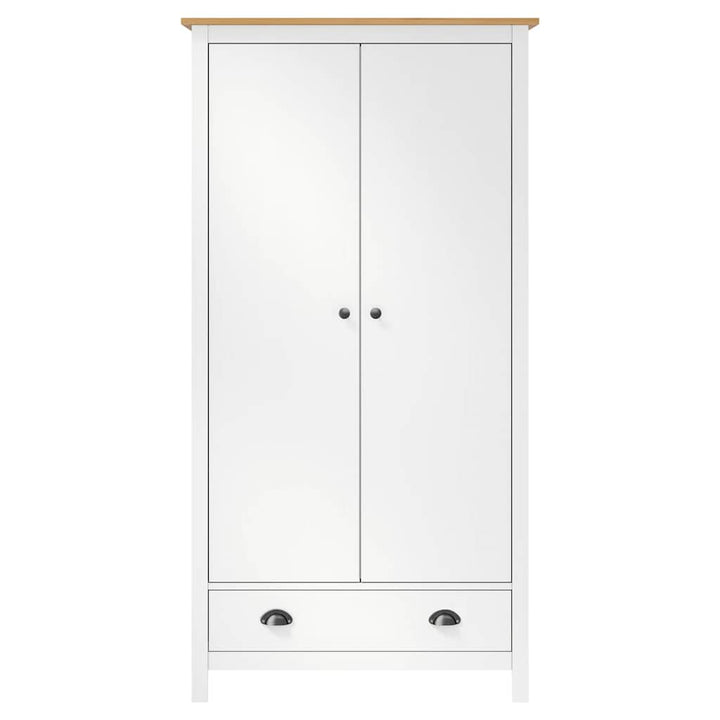 Garderob 2 Dörrar Hill Vit 89X50X170 Cm Massiv Furu