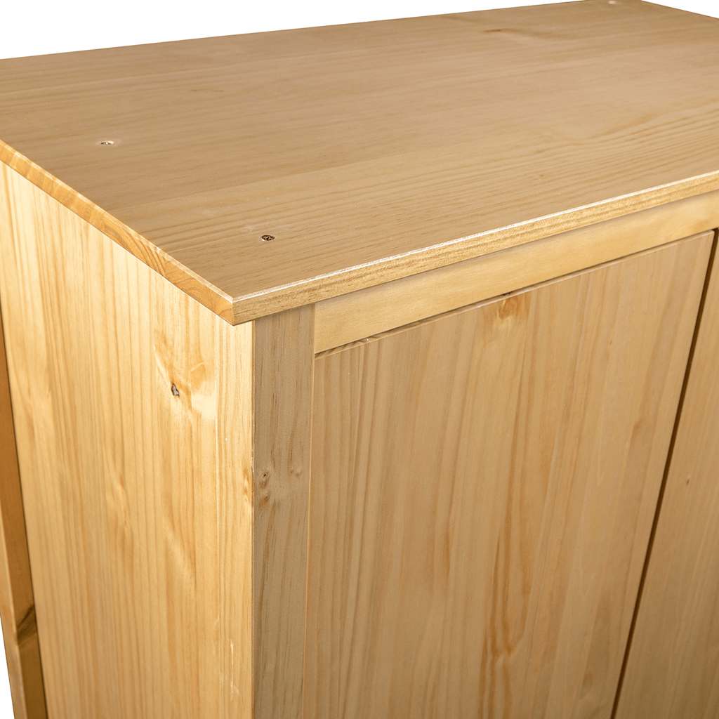 Garderob 3 Dörrar Hill 127X50X170 Cm Massiv Furu
