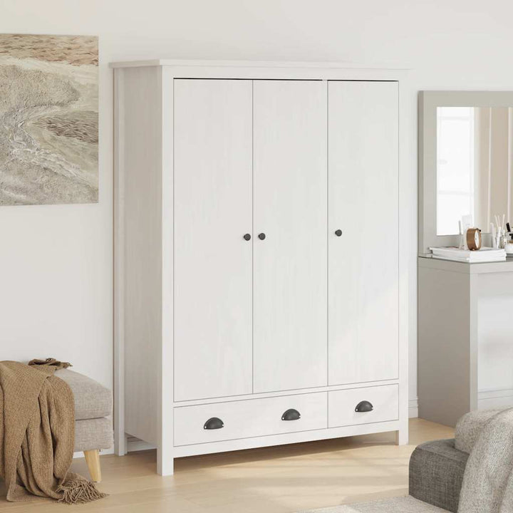Garderob 3 Dörrar Hill 127X50X170 Cm Massiv Furu