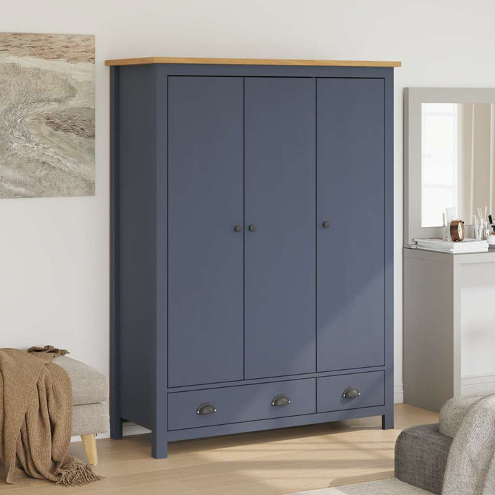 Garderob 3 Dörrar Hill 127X50X170 Cm Massiv Furu
