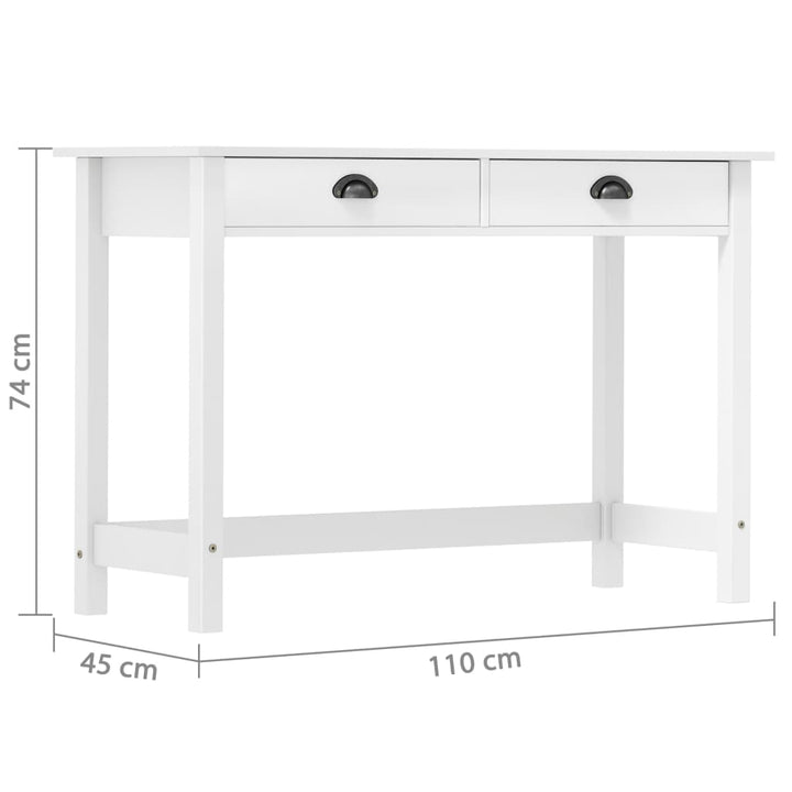 Avlastningsbord Hill Med 2 Lådor 110X45X74 Cm Massiv Furu