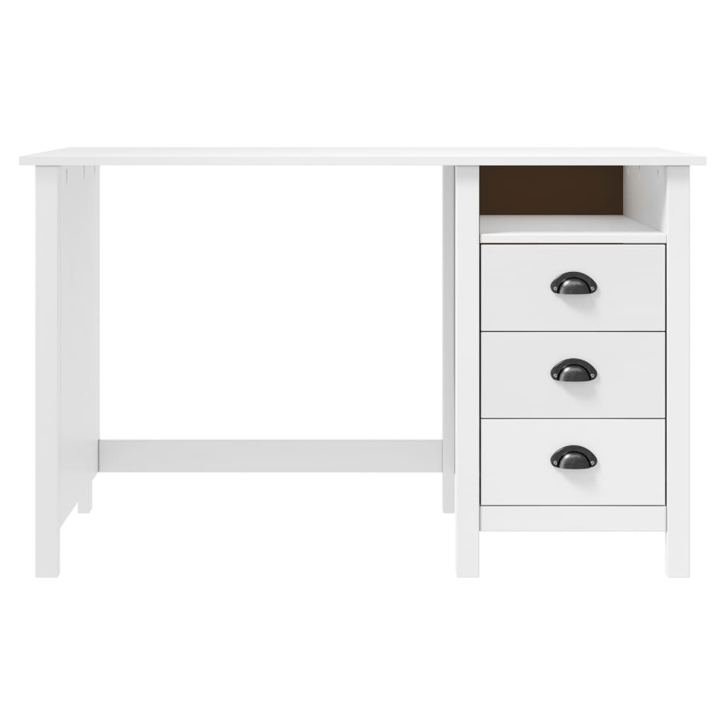 Skrivbord Hill Med 3 Lådor Massiv Furu