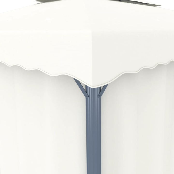 Paviljong Med Draperi Grädd Aluminium