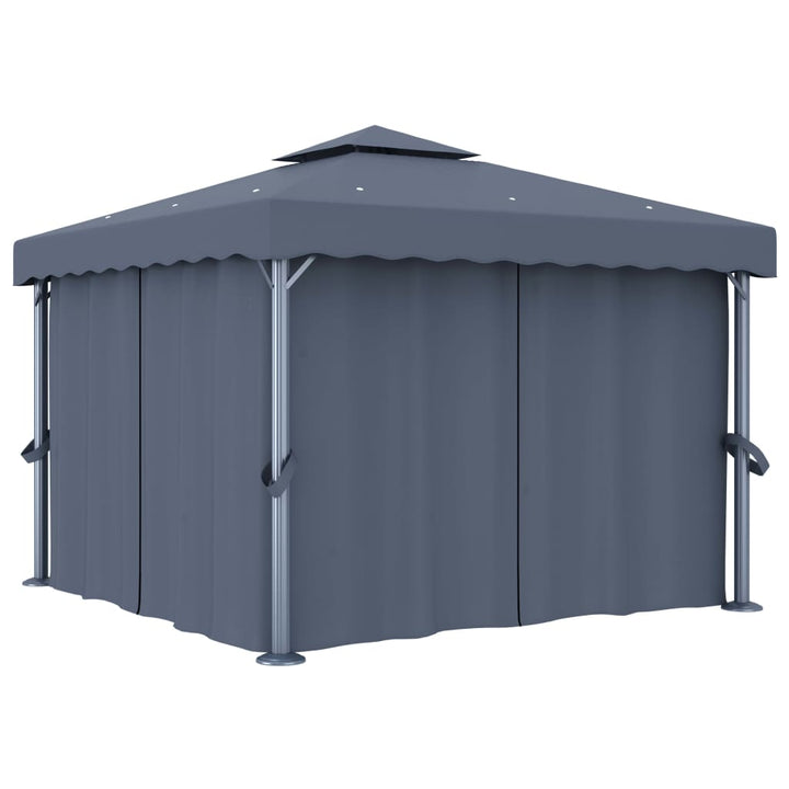 Paviljong Med Draperi Grädd Aluminium