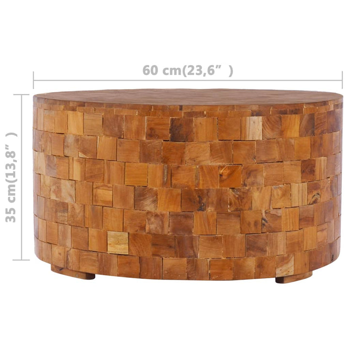 Soffbord 60X60X35 Cm Massivt Teakträ