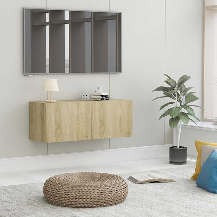 Väggmonterad Tv-Skåp Åldrat Trä 120X30X30 Cm Konstruerat Trä