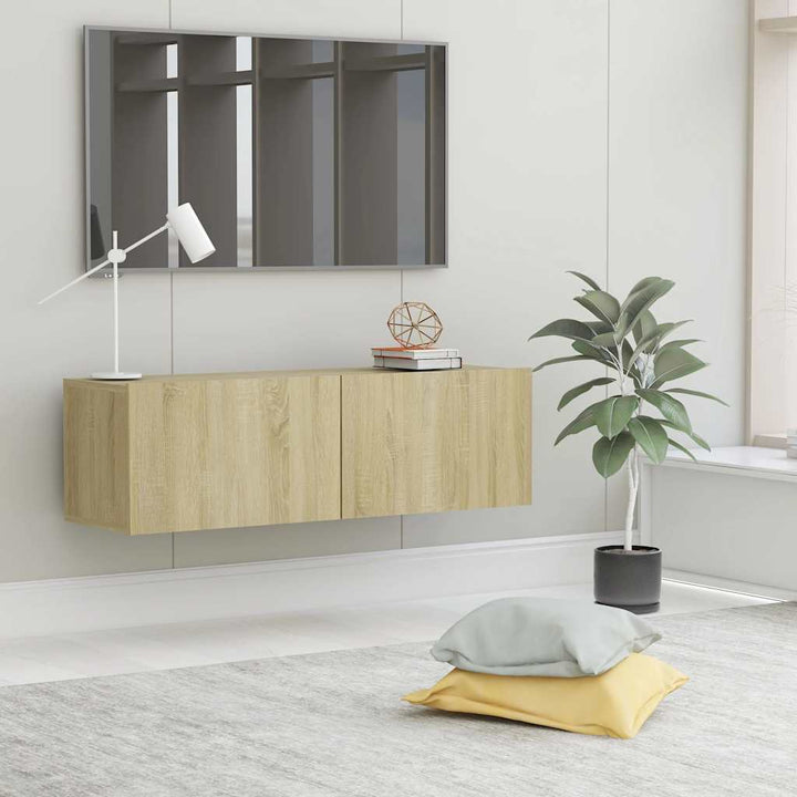 Väggmonterad Tv-Skåp Åldrat Trä 120X30X30 Cm Konstruerat Trä
