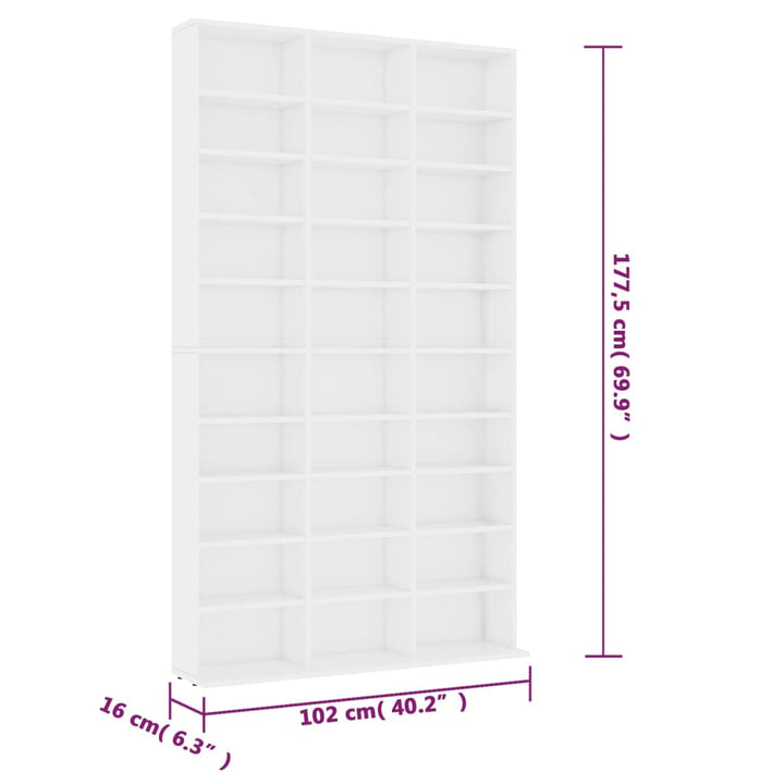 Cd-Hylla 102X23X177,5 Cm Konstruerat Trä