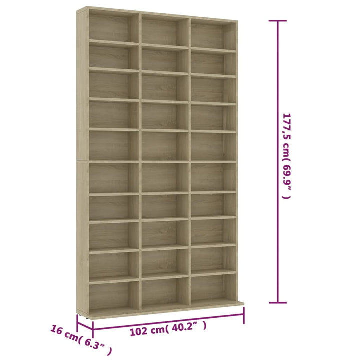 Cd-Hylla Sonoma-Ek 102X23X177,5 Cm Konstruerat Trä