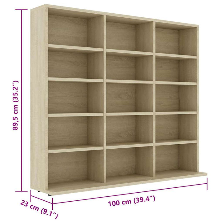 Cd-Hylla Sonoma-Ek 100X23X89,5 Cm Konstruerat Trä