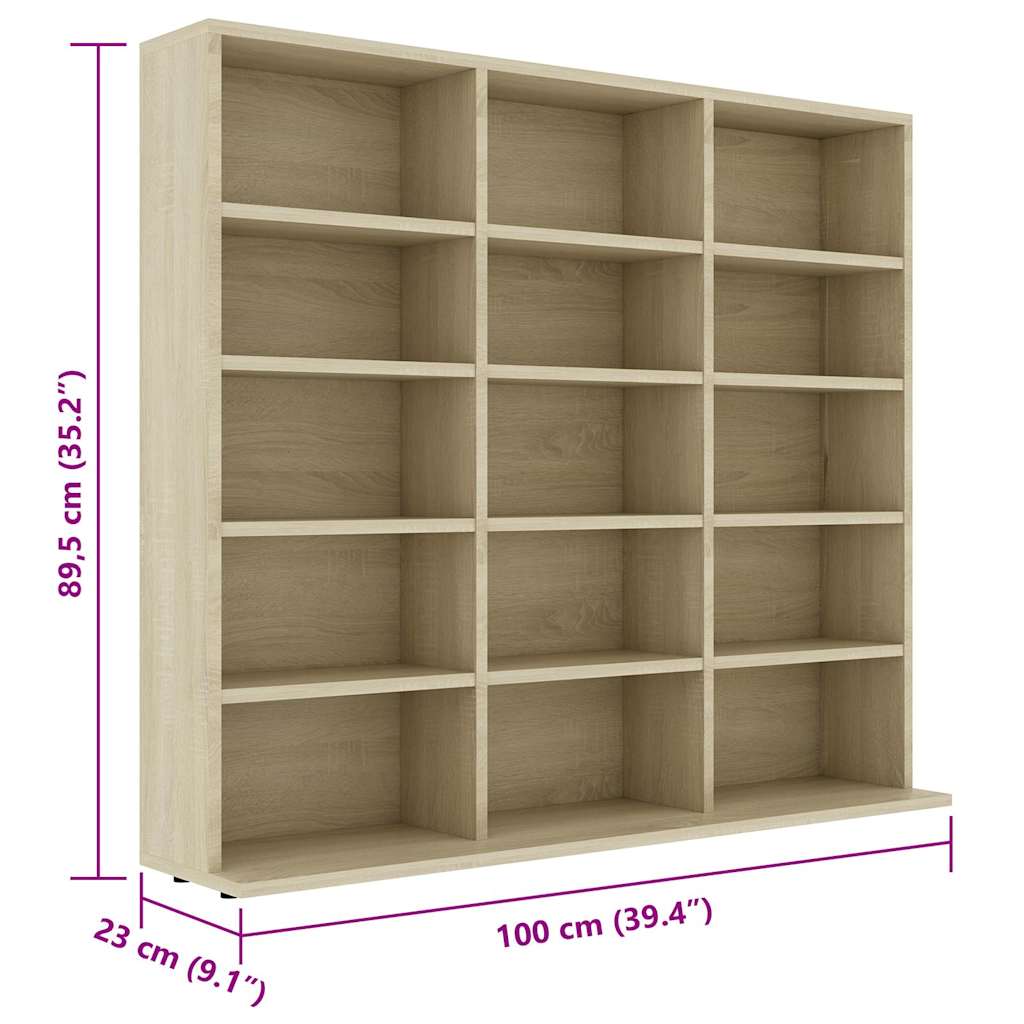 Cd-Hylla Sonoma-Ek 100X23X89,5 Cm Konstruerat Trä