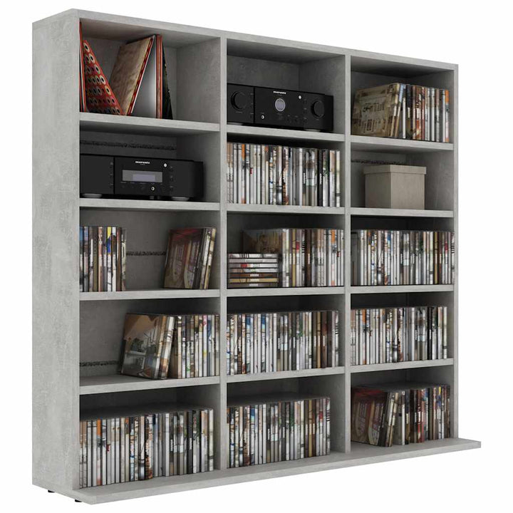Cd-Hylla Grå 100X23X89,5 Cm Konstruerat Trä