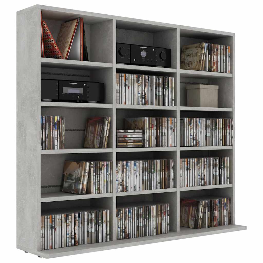 Cd-Hylla Grå 100X23X89,5 Cm Konstruerat Trä