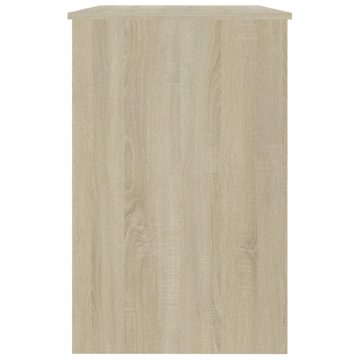 Skrivbord Vit Och Sonoma-Ek 100X50X76 Cm Konstruerat Trä