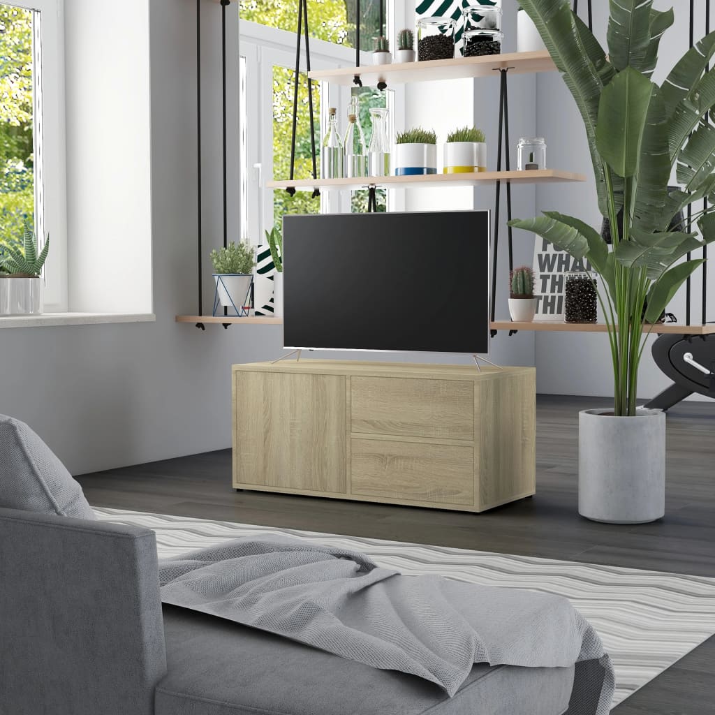 Tv-Bänk Åldrat Trä 80X34X35,5 Cm Konstruerat Trä