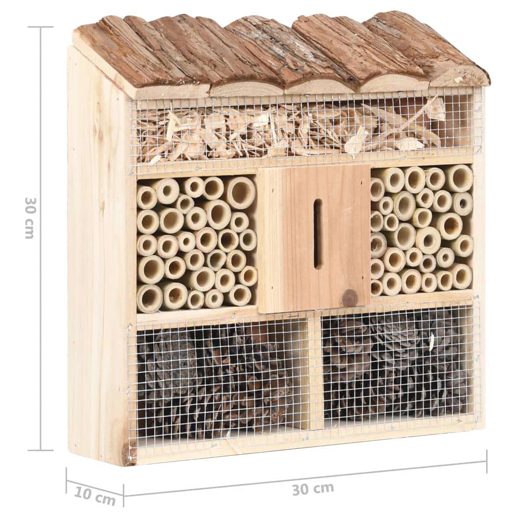 Insektshotell 30X10X30 Granträ