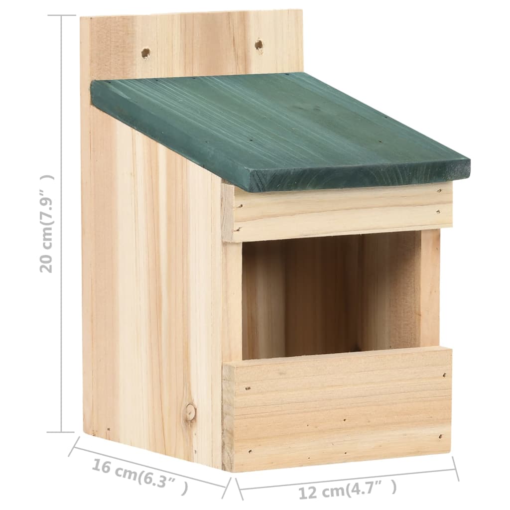 Fågelholkar 4 St 12X16X20 Cm Granträ
