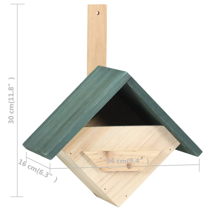 Fågelholkar 4 St 24X16X30 Cm Granträ