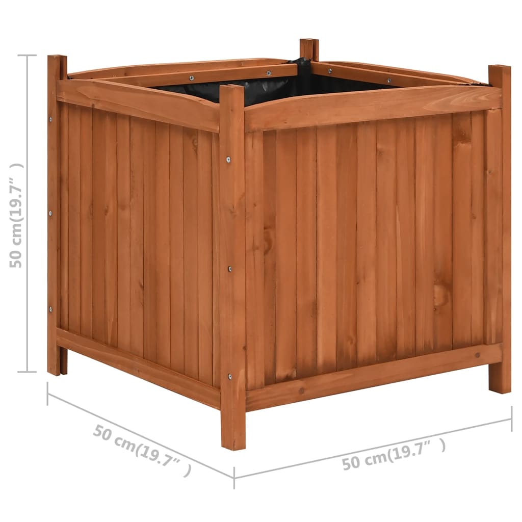 Odlingslådor Upphöjda 2 St 50X50X50 Cm Granträ