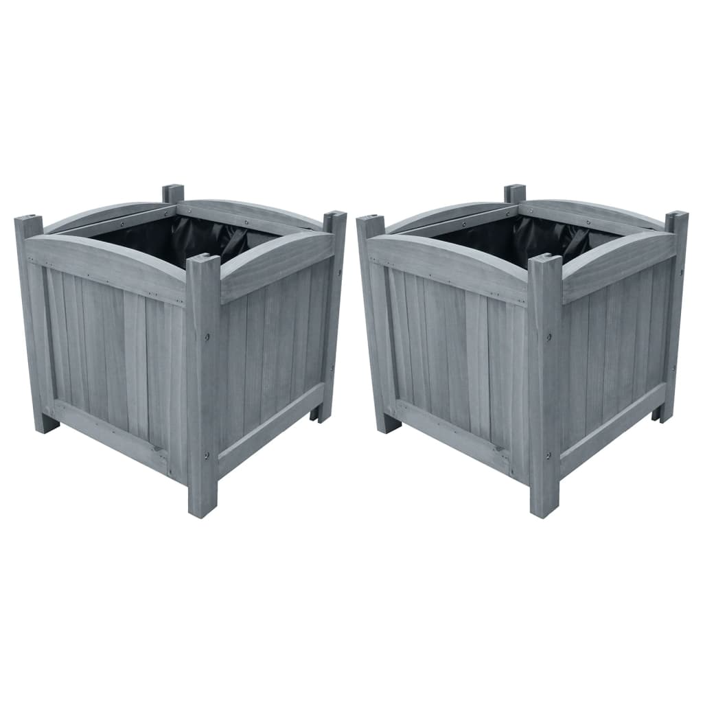 Odlingslådor Upphöjda 2 St 30X30X30 Cm Massivt Granträ