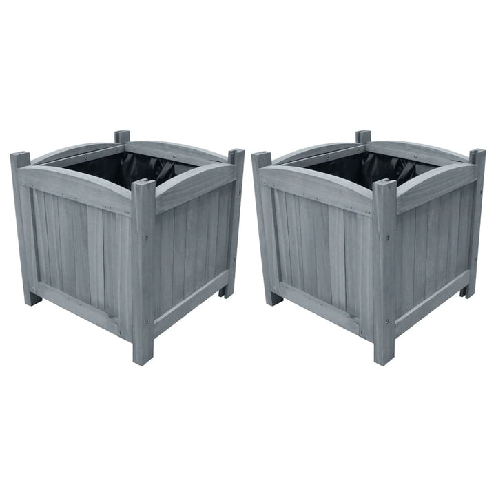 Odlingslådor Upphöjda 2 St 30X30X30 Cm Massivt Granträ