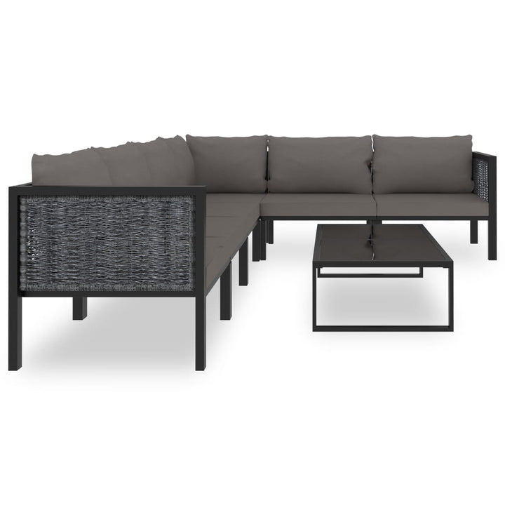 Loungegrupp 7 Delar Med Dynor Konstrotting Antracit