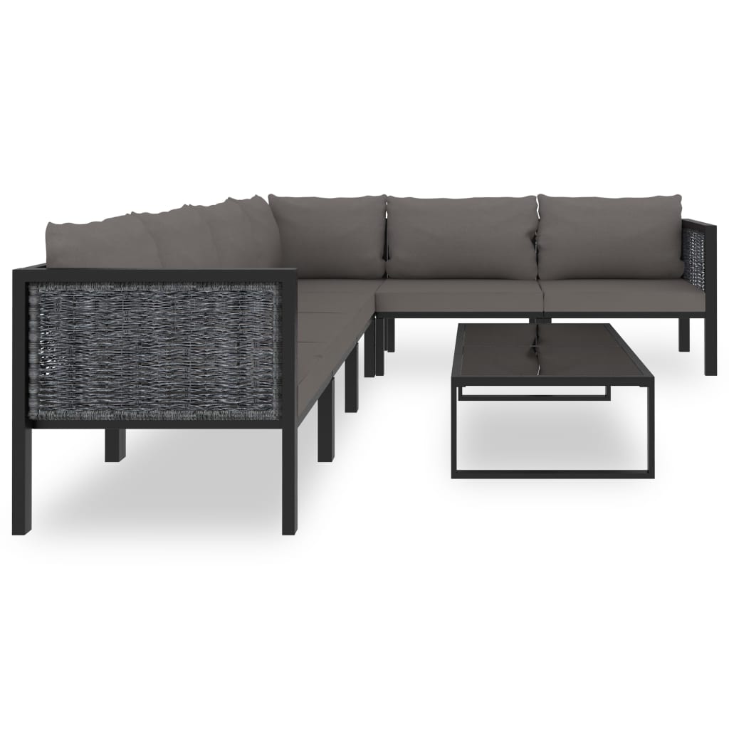 Loungegrupp 7 Delar Med Dynor Konstrotting Antracit