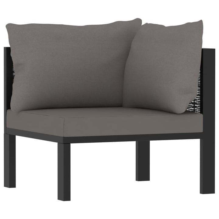 Loungegrupp 7 Delar Med Dynor Konstrotting Antracit