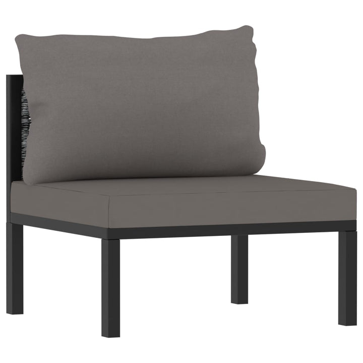 Loungegrupp 7 Delar Med Dynor Konstrotting Antracit