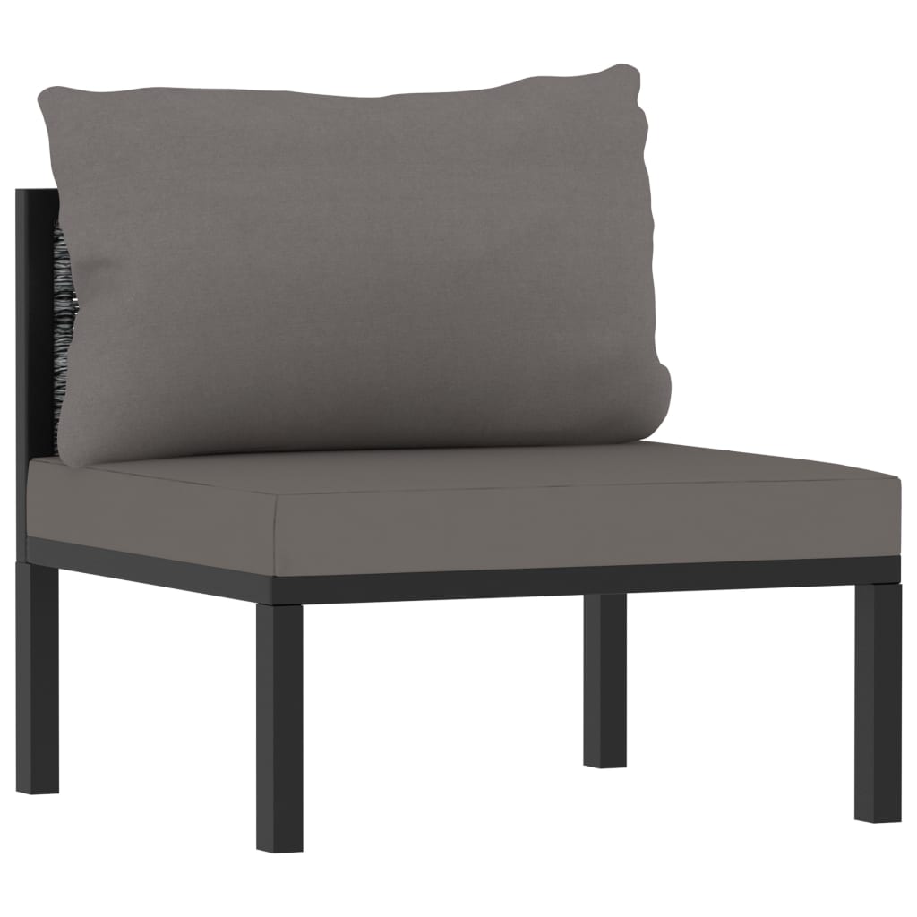 Loungegrupp 7 Delar Med Dynor Konstrotting Antracit