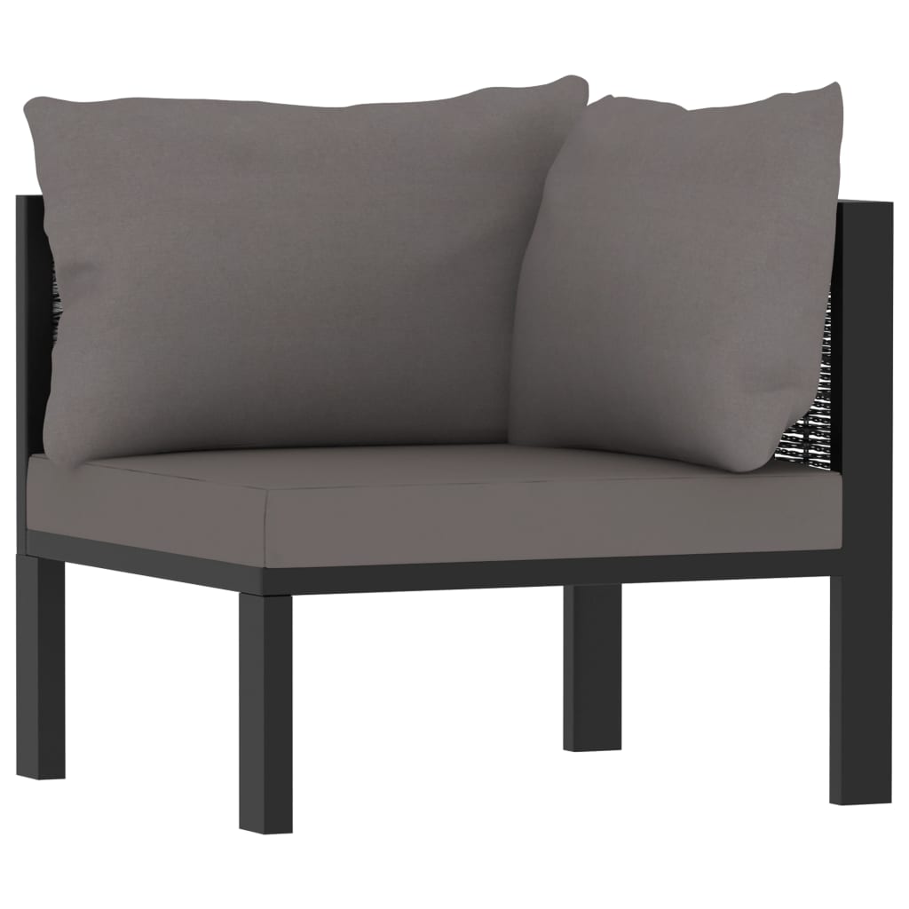 Loungegrupp 9 Delar Med Dynor Konstrotting Antracit