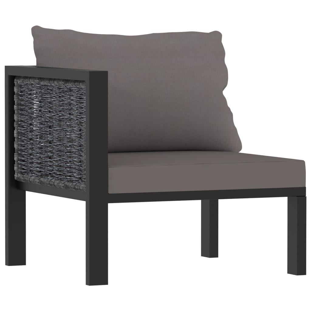 Loungegrupp 9 Delar Med Dynor Konstrotting Antracit