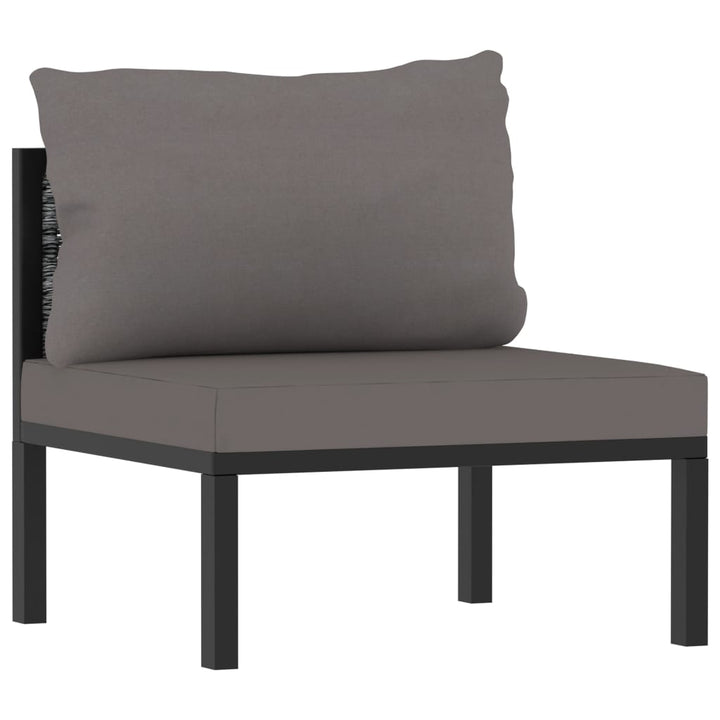 Loungegrupp 9 Delar Med Dynor Konstrotting Antracit