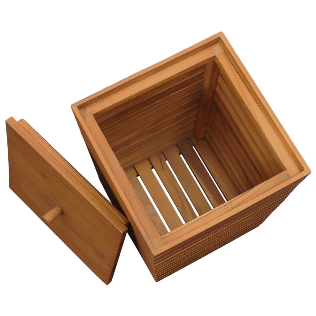 Tvättkorg 30X30X45 Cm Massiv Teak