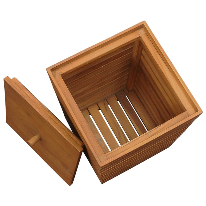 Tvättkorg 30X30X45 Cm Massiv Teak