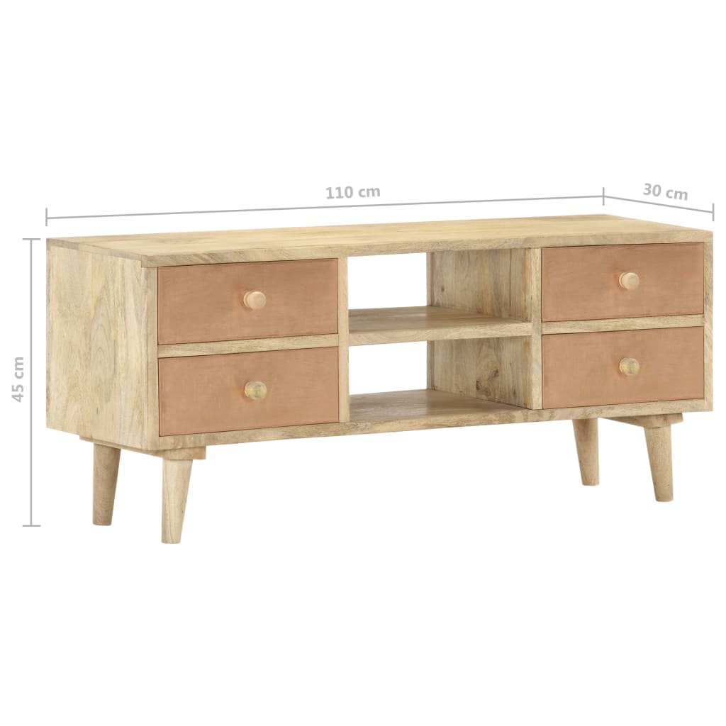 Tv-Bänk 110X30X45 Cm Massivt Mangoträ